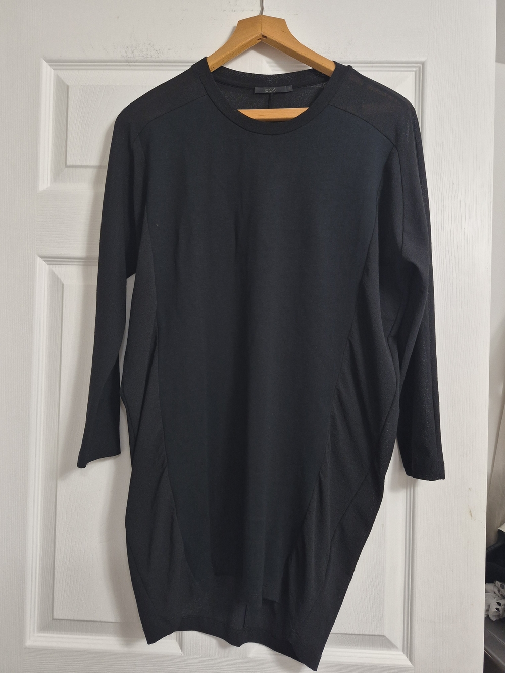 COS Black Lightweight Oversize Crewneck Women's Sweater Dress